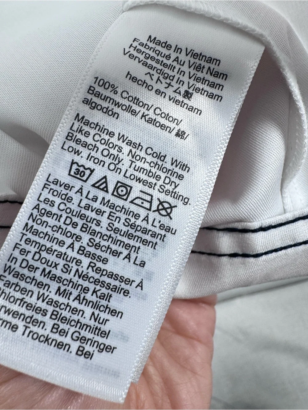 J.Crew Contrast-Stitch Billie Mini Dress in Double Cotton Poplin White CV888